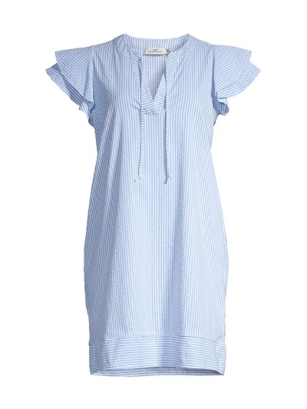Vineyard Vines Harbor Flutter Sleeve Stripe Tunic Dress Blue White